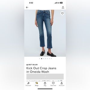 Madewell kick out crop jeans size 32 no tags but worn one time